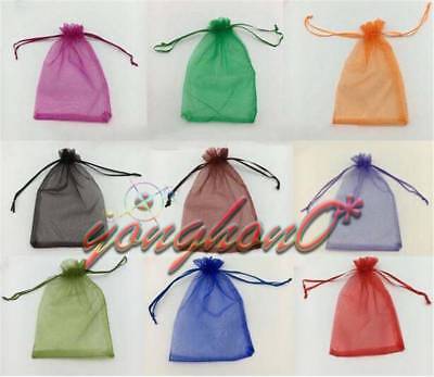 100Pcs Organza Wedding Party Favor Gift Candy Sheer Bags Jewelry Pouch