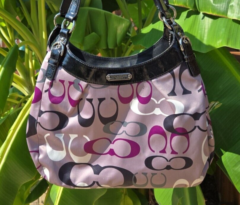 バッグ Coach Soho Optic Signature Hand Bag COACH SOHO OPTIC PRINT LARGE SIGNATURE LOGO HOBO F19444 SV