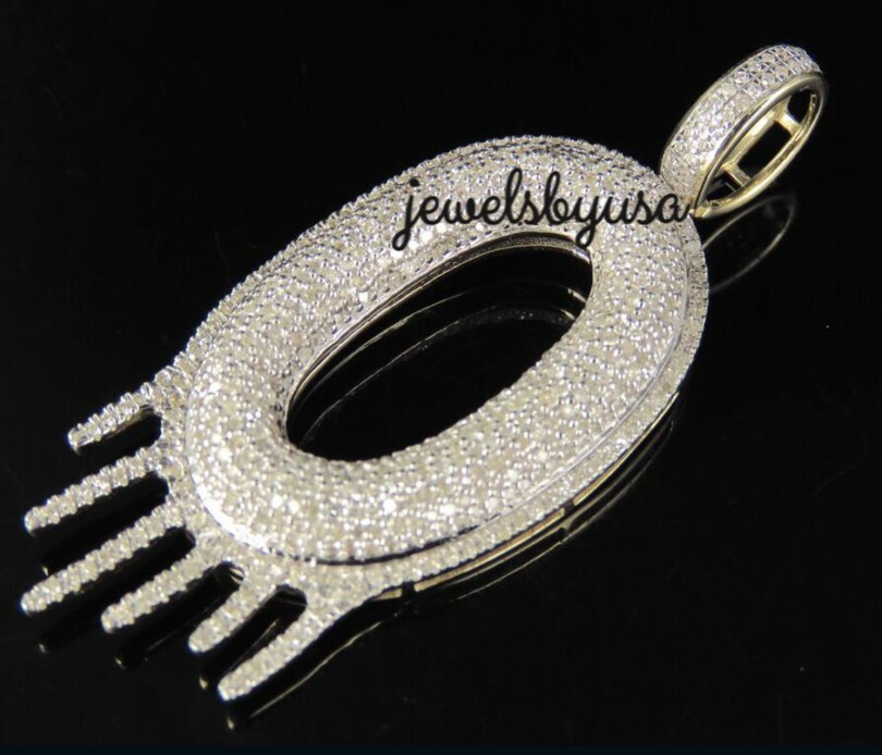Pre-owned Nsg 4.1 Ct 100% Natural Moissanite Custom Q Letter Initial Men's Pendant 925 Silver In White