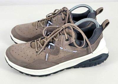 ECCO Womens ULT-TRN Low Taupe Brown Nubuck Leather Hiking Sneakers 38 /US 7 7.5