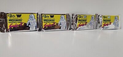 HISTORY OF WRESTLEMANIA 1990 4 Sealed Packs Series 2 Classic WWF Cards     