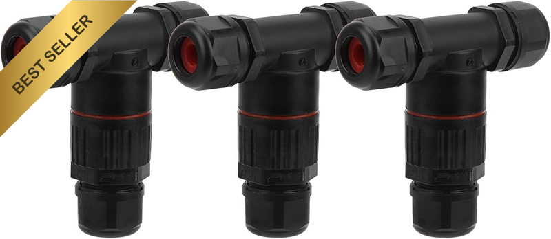 IP68 Waterproof 3 Way T Shape Connector Compact Easy Wire Management for Outdoor