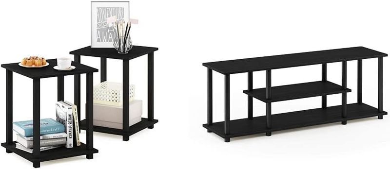 Simplistic End Table Set with 3-Tier TV Entertainment Stand