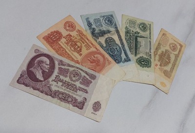 Paper money USSR.1961. Rubles. Soviet money 1961. Set of five. Collection. 