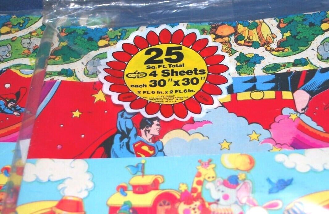 lot of Vintage Children's Wrapping Paper Super Friends/Walt Disney & others