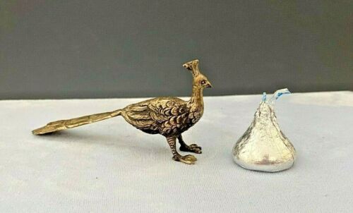 Vintage Sterling Silver Miniature Dollhouse Peacock Peafowl Figurine