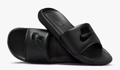 Nike Victori One Slide Sandals Beach Shoes Triple Black Men s Size 11 NWT