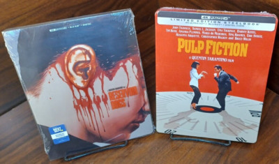 Reservoir Dogs + Pulp Fiction Steelbooks (4K+Blu-ray)-NEW-Free Box Shipping!
