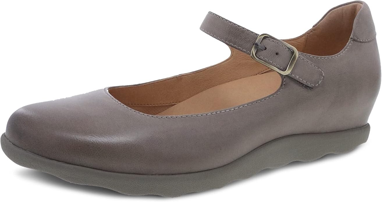 Mary Mary① Chalk Hettie Patent Metallic-Buckle Block-Heel Mary Janes