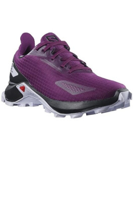 New Salomon Alphacross Blast CSWP Running Shoes Purple/Black Kid's Size US 1.5