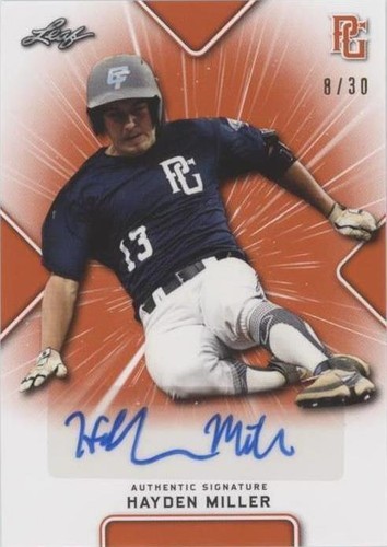 2021 Leaf Perfect Game National Showcase - Hayden Miller #BA-HM2