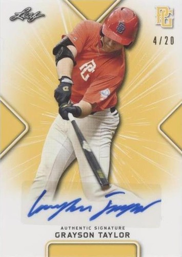 2021 Leaf Perfect Game National Showcase - Grayson Taylor #BA-GT2