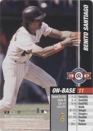 2003 MLB Showdown Trading Deadline - Benito Santiago #136