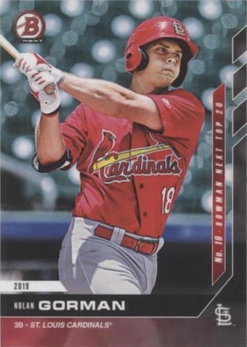 2019 Bowman Next Topps Now Top 20 MLB Prospects - Nolan Gorman #T19