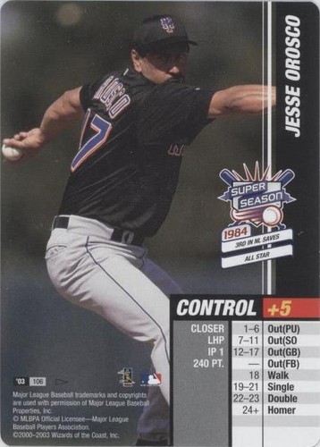 2003 MLB Showdown Pennant Run - Jesse Orosco #106