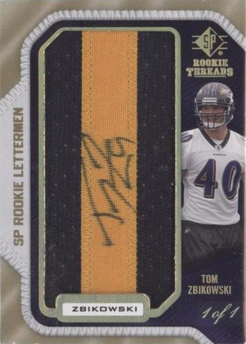 2008 SP Rookie Threads Tom Zbikowski #TZ35