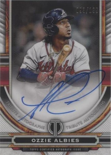 Ozzie Albies Braves 2023 Topps Tribute On-Card Auto 73/99