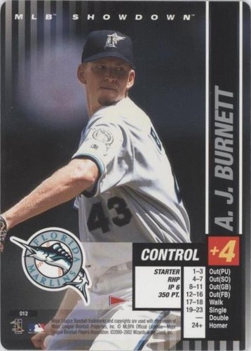 2002 MLB Showdown Pennant Run - A. J. Burnett #012