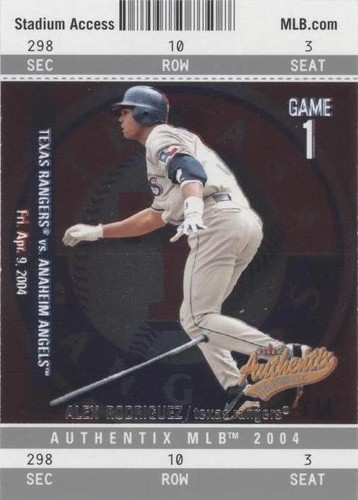 2004 Fleer Authentix - Alex Rodriguez #27