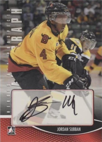 2012-13 In the Game Heroes and Prospects - Jordan Subban #A-JS