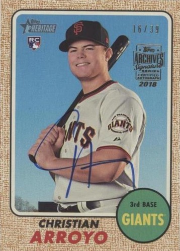 2018 Topps Archives Signature Series Active Player Edition Buybacks - Christian Arroyo #17THHN-508