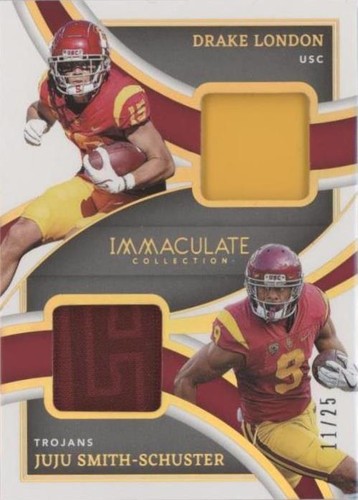 2022 Panini Immaculate Collection Collegiate Drake London JuJu Smith-Schuster #IDJ-DLO