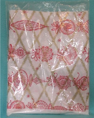 Vintage 1950-60's Holiday Table Cloth 'Remarkable Plastic That Looks Like Fabric