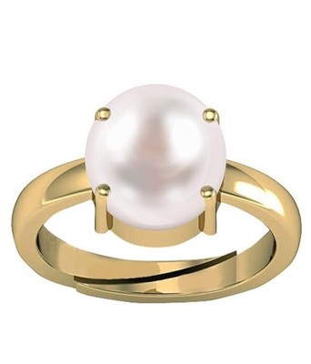 10.25 Ratti 9.00 Crat Pearl Moti Stone Ring Astrological Adjustable Ring for Men