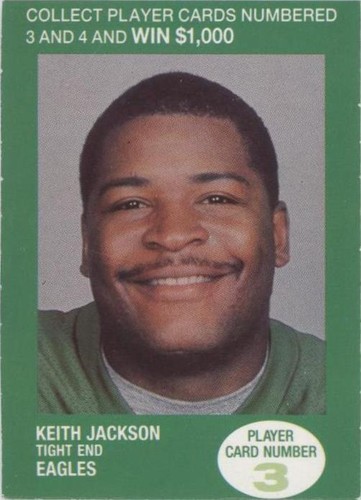 1990 BP NFL Players Match 2 Trading Card Game Keith Jackson #3