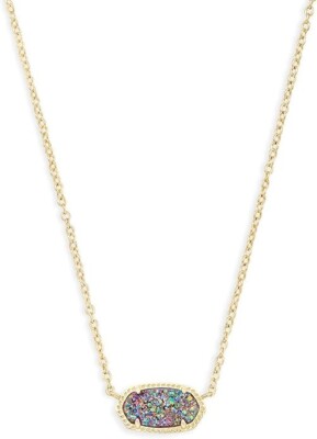 NWT Kendra Scott Elisa Pendant Necklace, 14k Gold-Plated, Multi Drusy