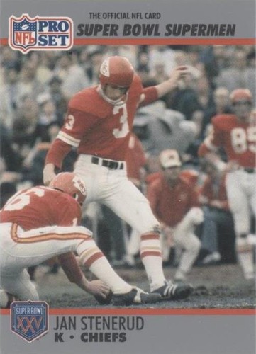 1990 Pro Set Super Bowl XXV Silver Anniversary Jan Stenerud #122
