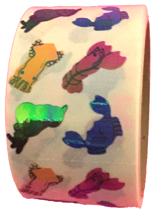 400 Sea Safari stickers in roll of 100 modules 2" x 2", each sticker 1", RMP4103