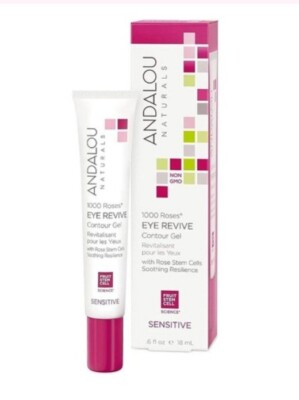 Andalou 1000 Roses Eye Revive Contour Gel Sensitive .6 FL Oz 18 ml SAME-DAY POST