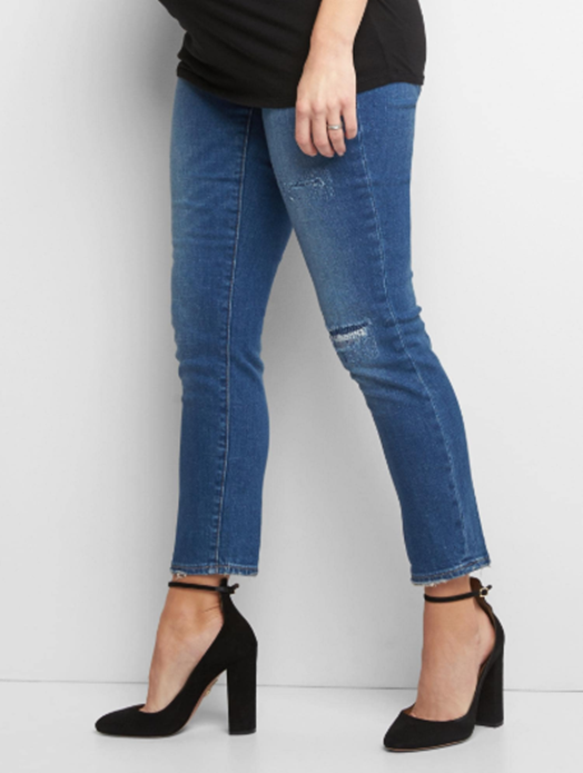 GAP 1969 Maternity Full Panel frayed best girlfriend jeans Size 26 / 2