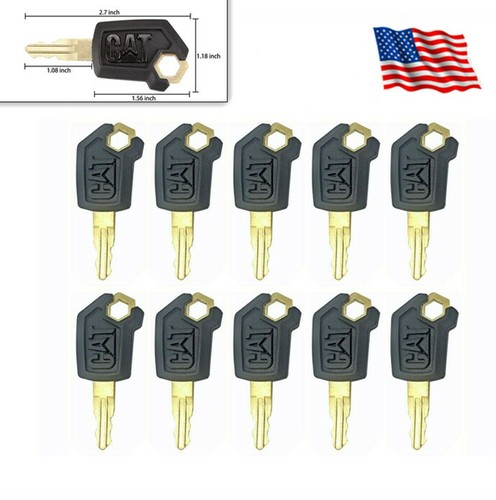 (10) Heavy Equipment Key Set Ignition Keys for CAT Caterpillar New Style 5P8500