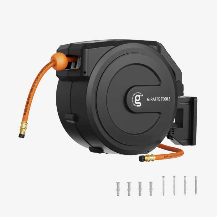 Giraffe Tools Retractable Air Hose Reel Air Compressor Hose With Reel MAX 300PSI