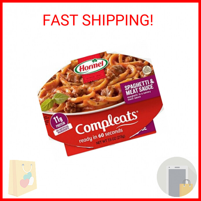 HORMEL COMPLEATS Spaghetti & Meat Sauce Microwave Tray, 7.5 oz. (7 Pack)