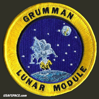 GRUMMAN LUNAR MODULE - ORIGINAL AB Emblem - 4'' NASA APOLLO SPACE PATCH -MINT