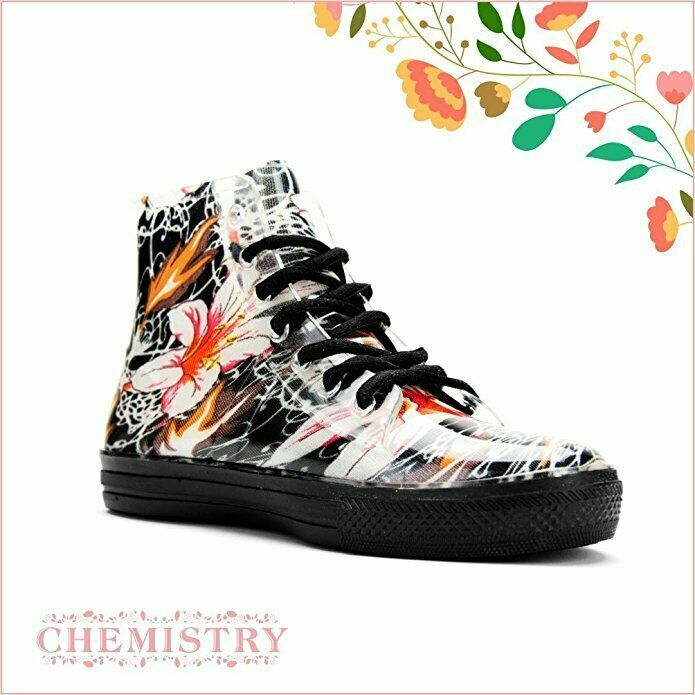 Wholesale Lot One Dozen(12) Women's Ankle Flat Floral Jelly Rain Boots Sneaker