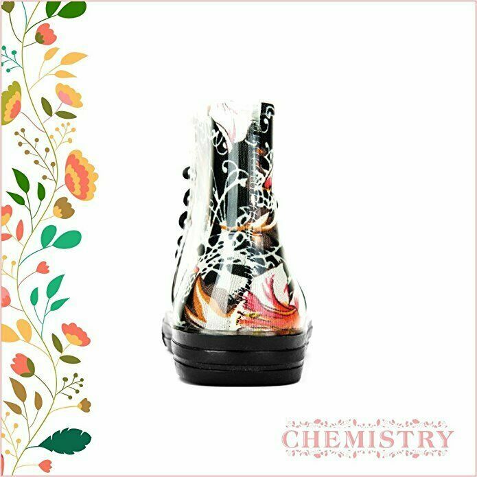 Wholesale Lot One Dozen(12) Women's Ankle Flat Floral Jelly Rain Boots Sneaker