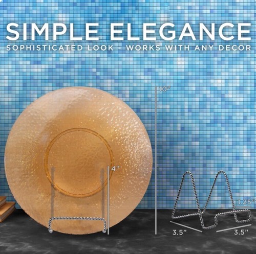 Tripar 4" Chrome Twisted Wire Stand Books Art Plates