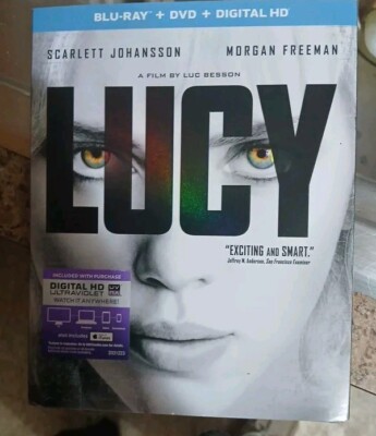 Lucy (Blu-ray/DVD, Digital, 2015, 2-Disc Set, with Slipcover) Scarlett Johansson
