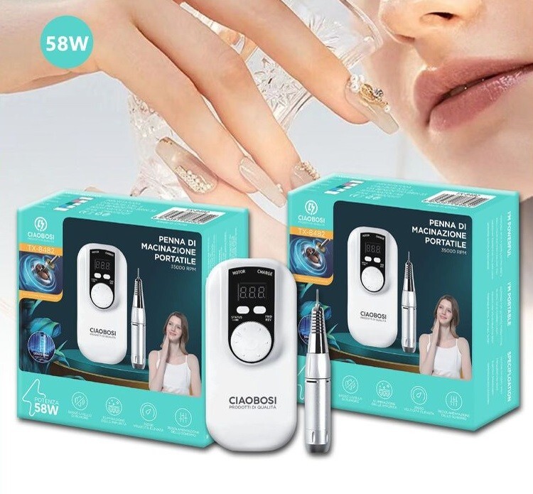 Fresa Unghie Portatile Ricaricabile Manicure Pedicure 58W Tx-8482 linq