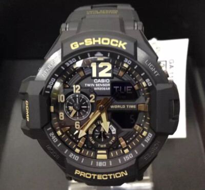 Pre-owned Casio G-shock Gravitymaster Thermometer Compass Men's Watch Ga-1100gb-1a