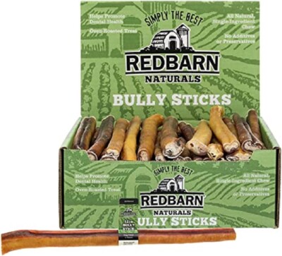 RedBarn 12'' Beef Bully STICKS Dog Treat Chew LOW ODOR Natural 1 Piece ONE Fresh