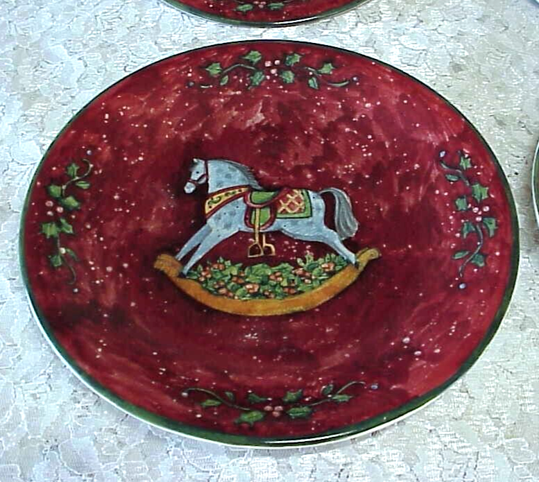 Vintage Susan Winget Holiday Dessert Plates (4) Certified International 8" NICE