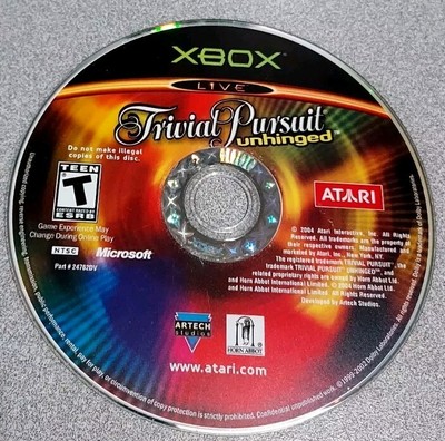 Trivial Pursuit Unhinged (Microsoft Original OG Xbox, 2004) Disc Only Tested