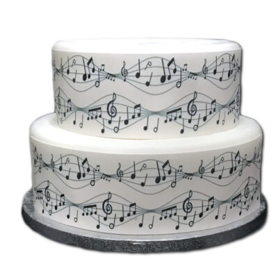 A4 Edible Decor Icing Sheet Music Musical Note Ribbon Border Edging