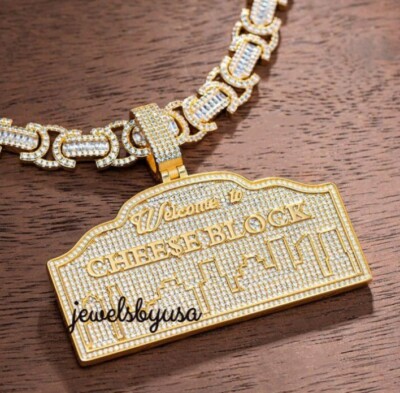 Pre-owned Nsg Tester Passing Moissanite "chess Block" Customize Rapper Pendant 925 Silver In White