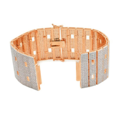 Pre-owned Usdiamondking Icy Custom Casio G-shock Gd100 Rose Gold Watch Simulated Diamond Adjustable Band